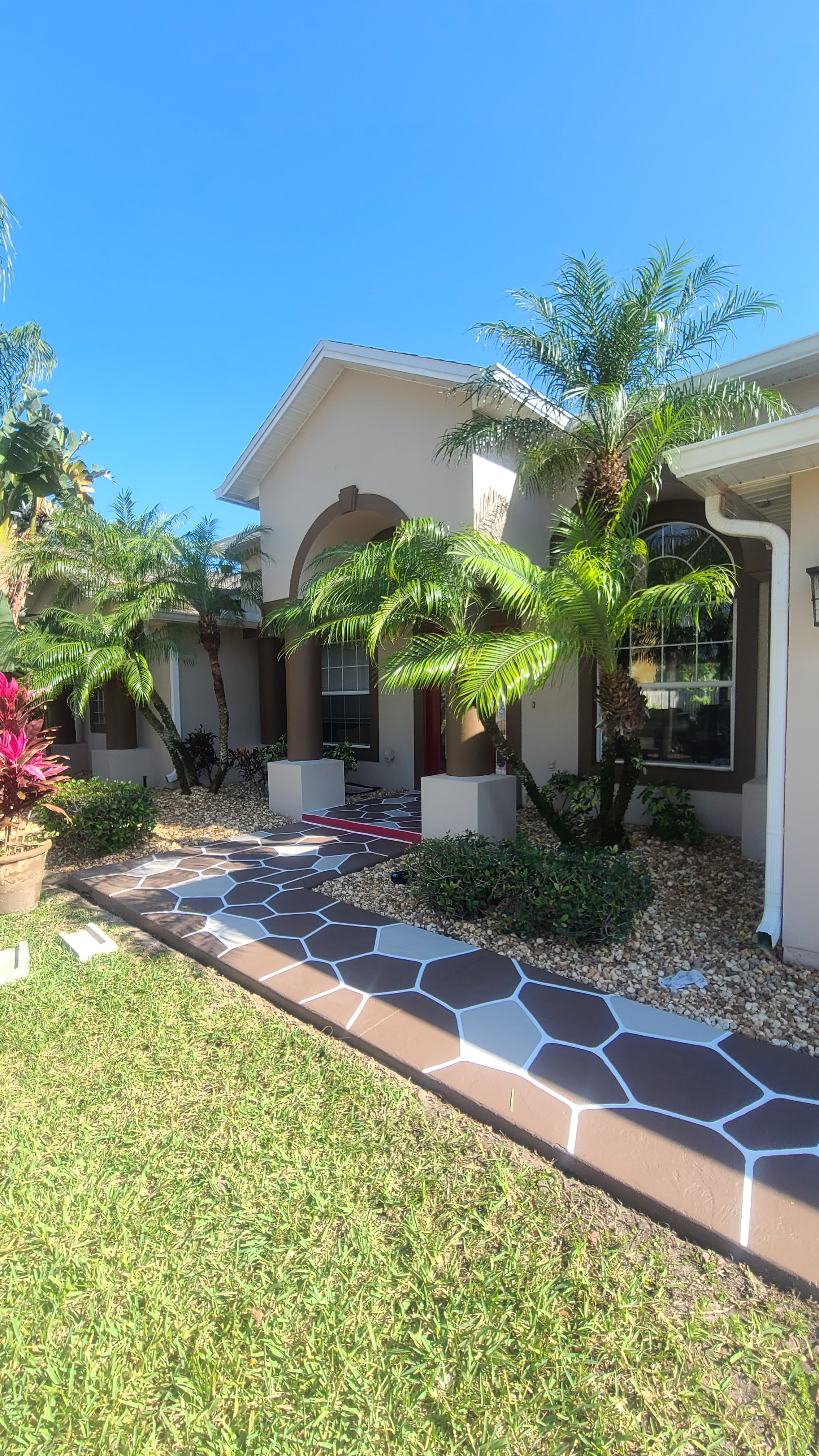 Freshly painted exterior of a Brevard County home